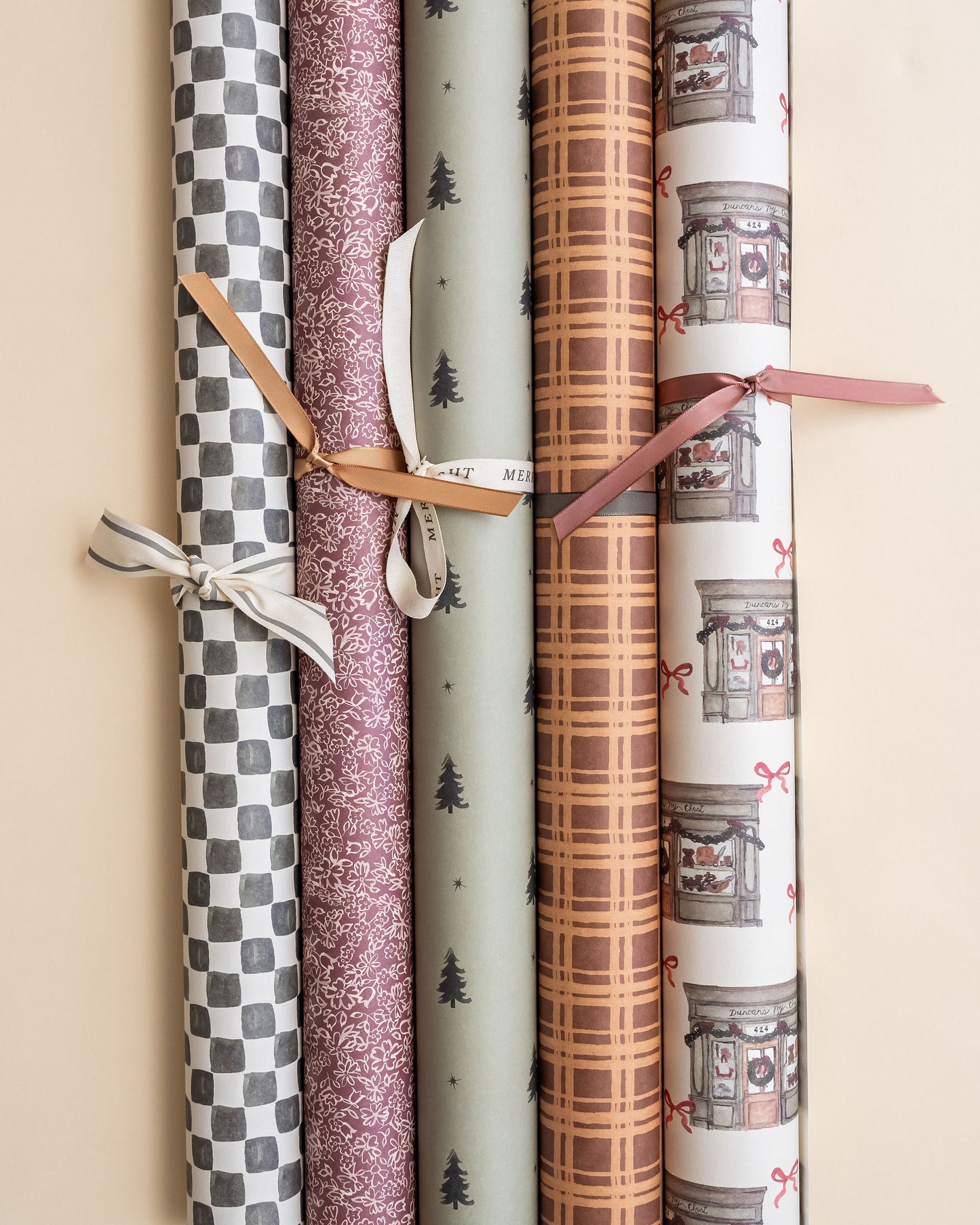 Wrapping Paper Bundle - 5 Holiday Prints