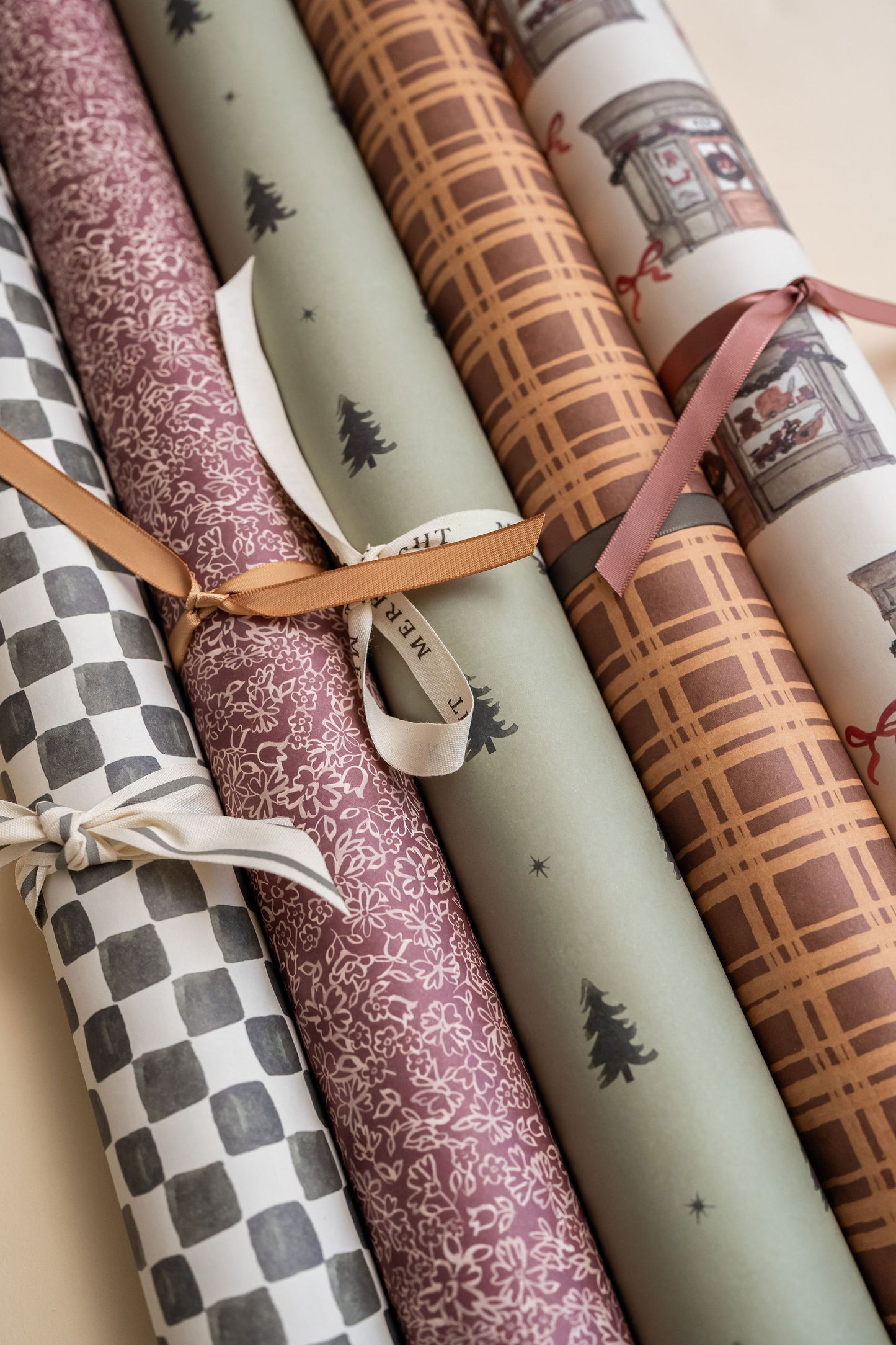 'Painted Plaid' Kraft Wrapping Sheets